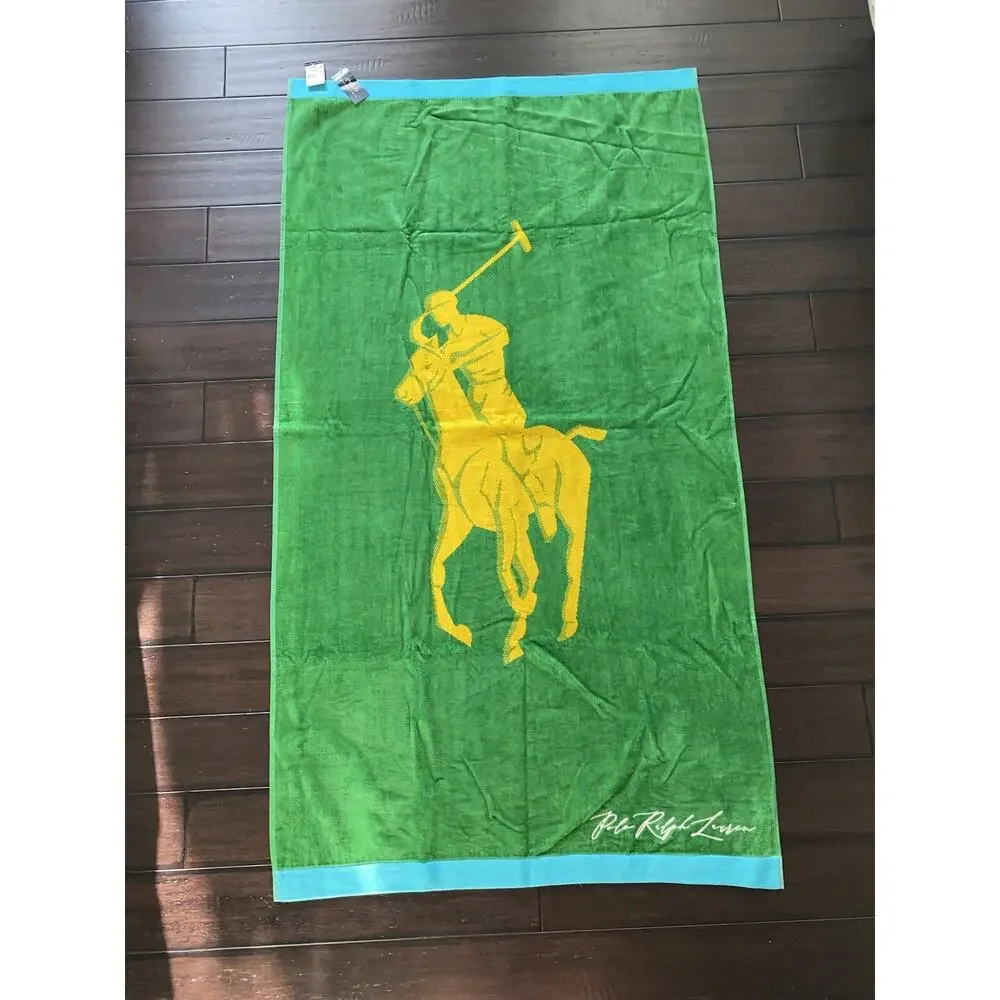 Polo Ralph Lauren Beach Towel BIG PONY LOGO GREEN” 35